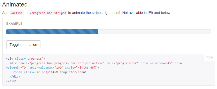 Bootstrap 3 progress bar